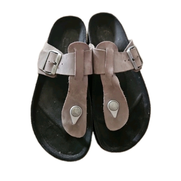 Jeffrey Campbell Womens Gray Leather Platform Trendy Thong 37 - Picture 2 of 10